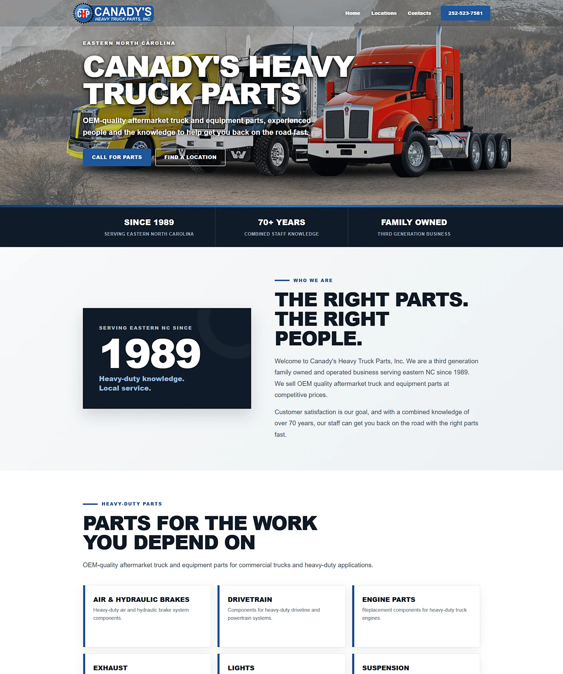 Canady's Heavy Truck Parts website